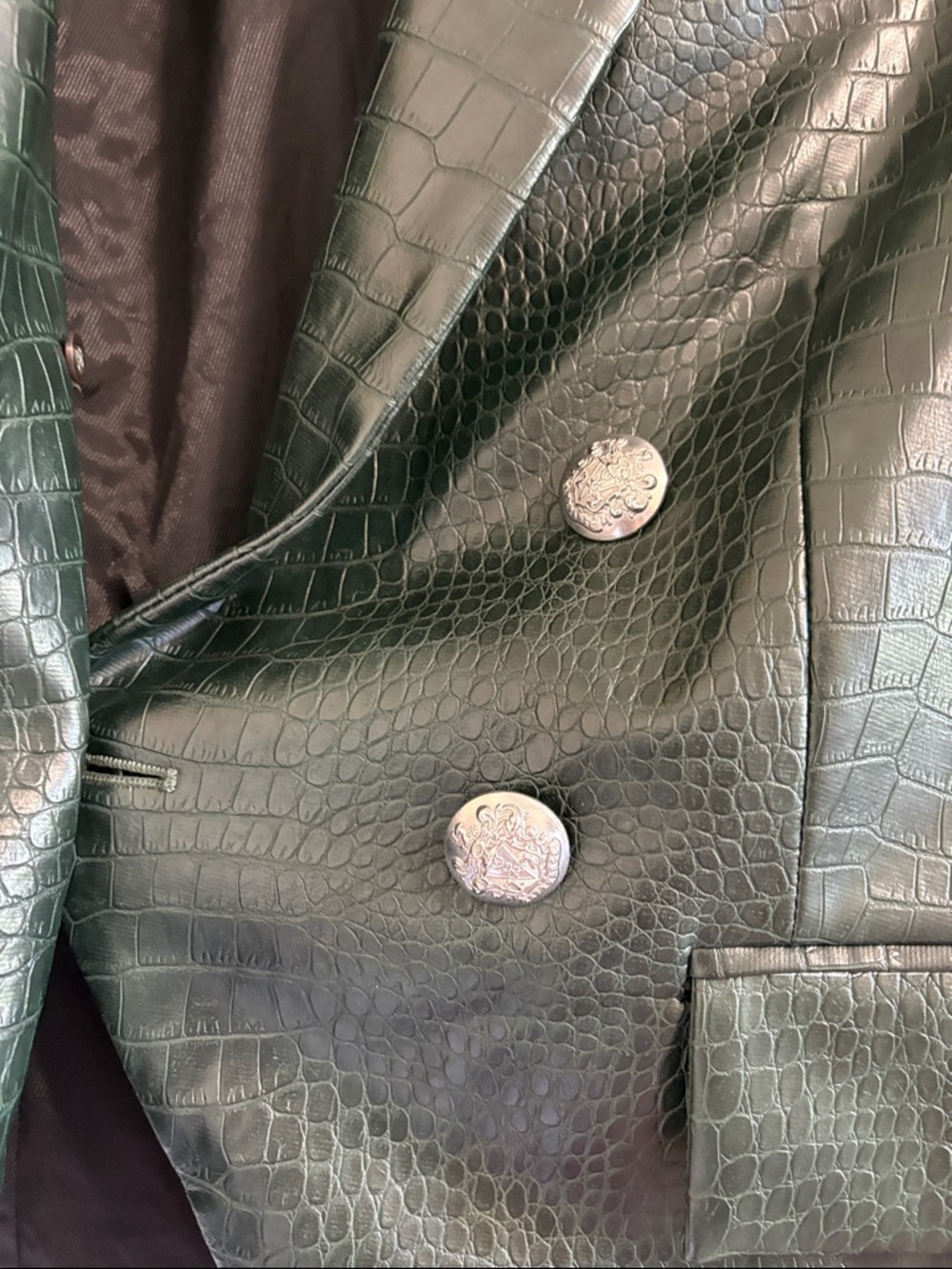 NWT VERONICA BEARD Gail Dickey Faux Leather Jacket In Evergreen size 8 - Picture 5 of 10